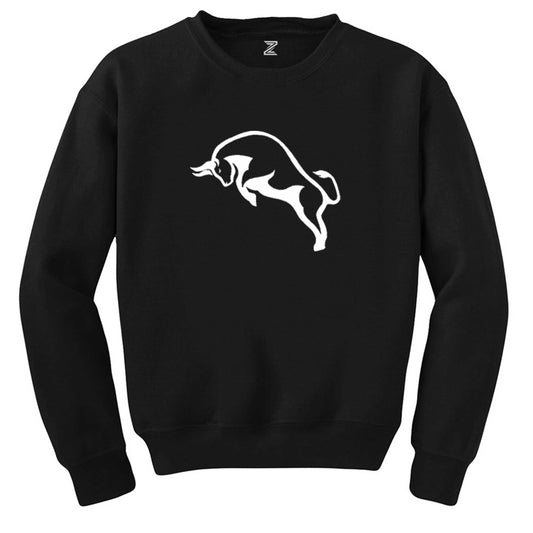 Boğa Siluet Siyah Sweatshirt