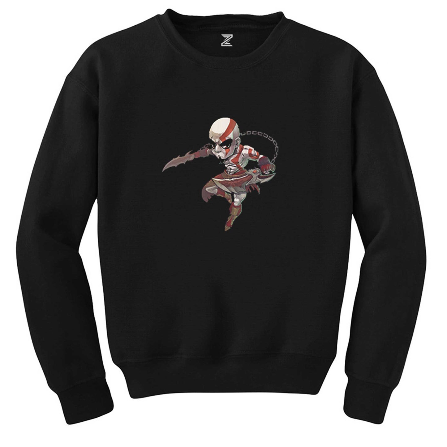 God Of War Kratos Cartoon Siyah Sweatshirt