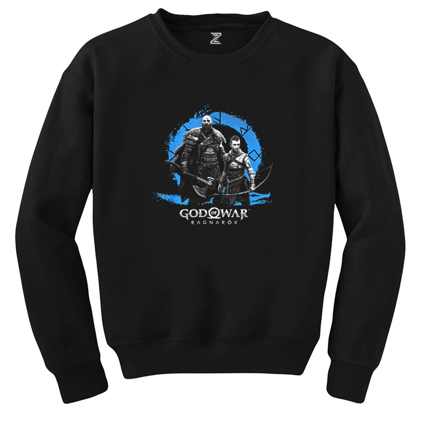 God of War Ragnarok Kratos Atreus Logo Siyah Sweatshirt