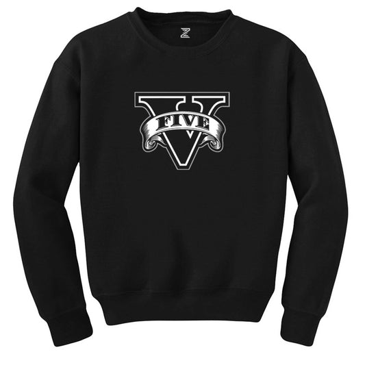 GTA Five Black Logo Siyah Sweatshirt