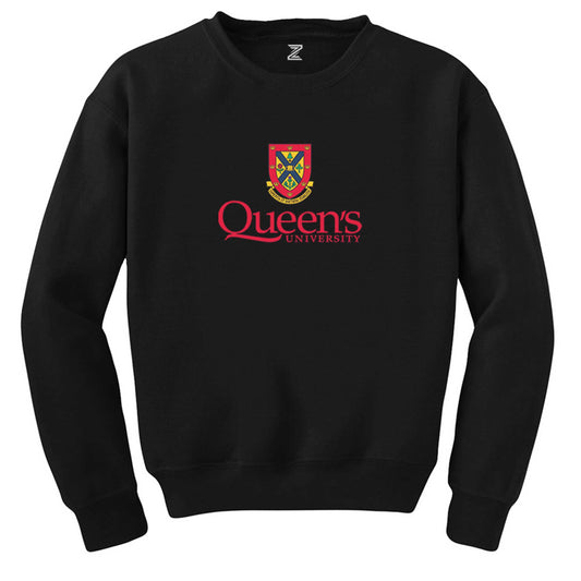 Queen's University Logo Siyah Sweatshirt