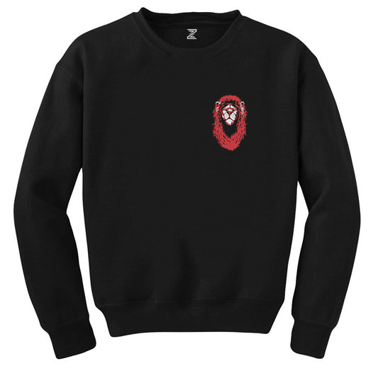 Red Lion Cartoon Siyah Sweatshirt