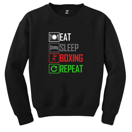 Boxing Repeat Siyah Sweatshirt