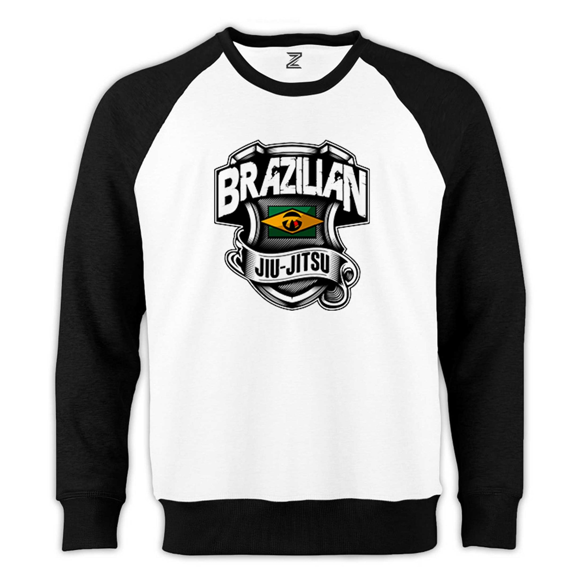 Brezilya Jiujitsusu Reglan Kol Beyaz Sweatshirt