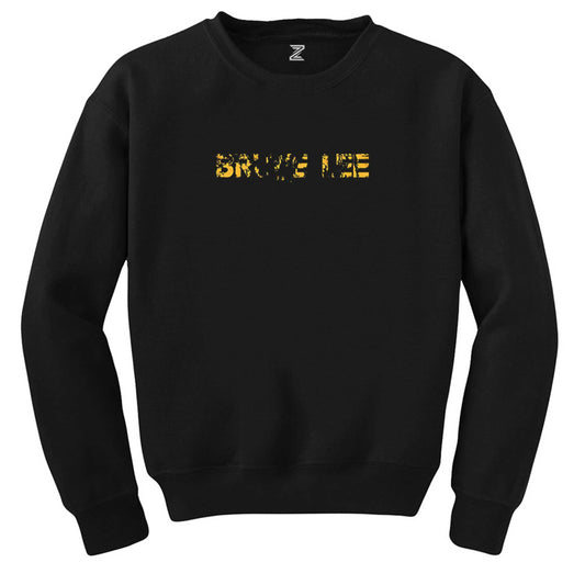 Bruce Lee Text Siyah Sweatshirt