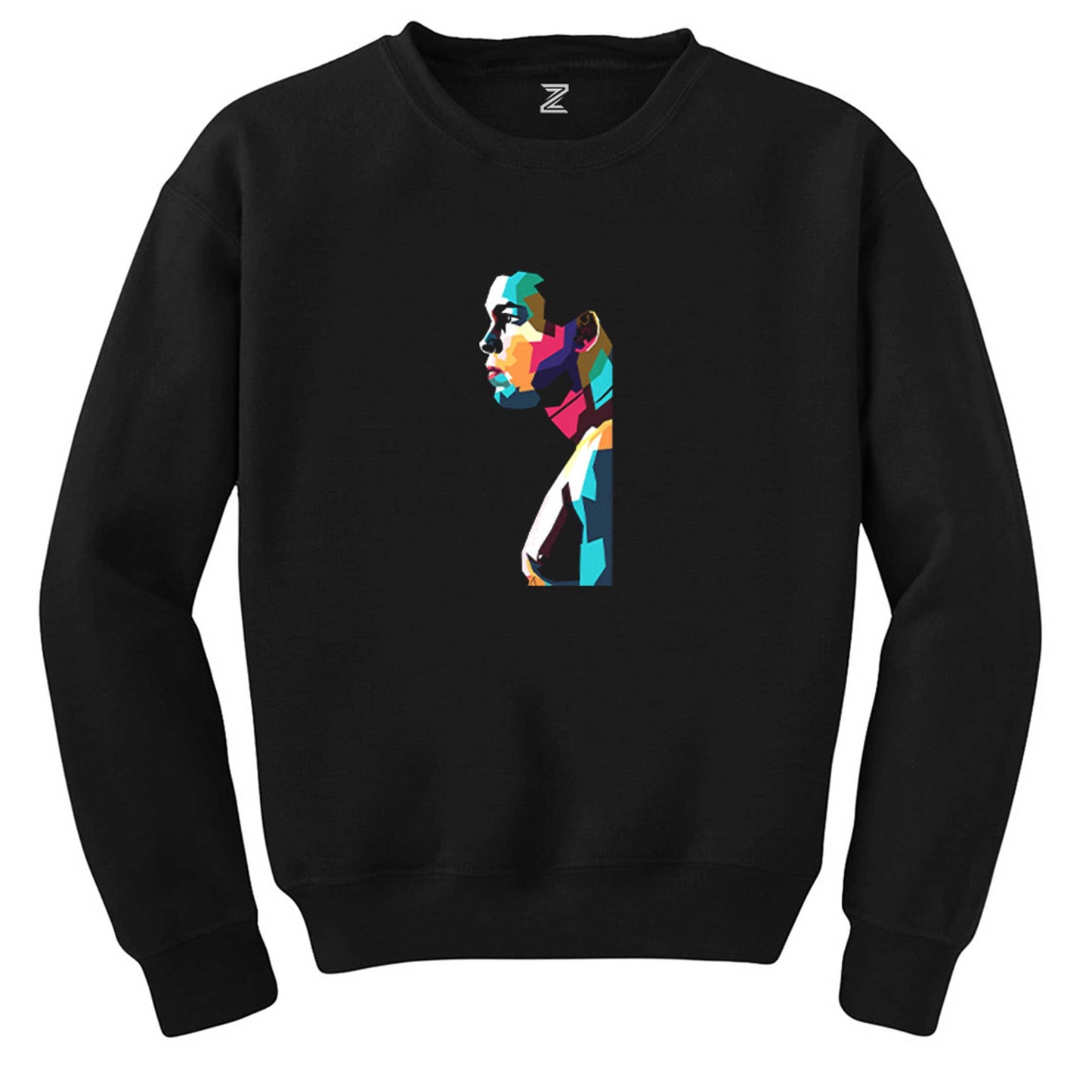 Muhammed Ali Portre Siyah Sweatshirt