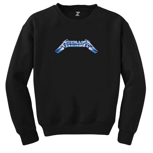 Metallica Logo Blue Siyah Sweatshirt