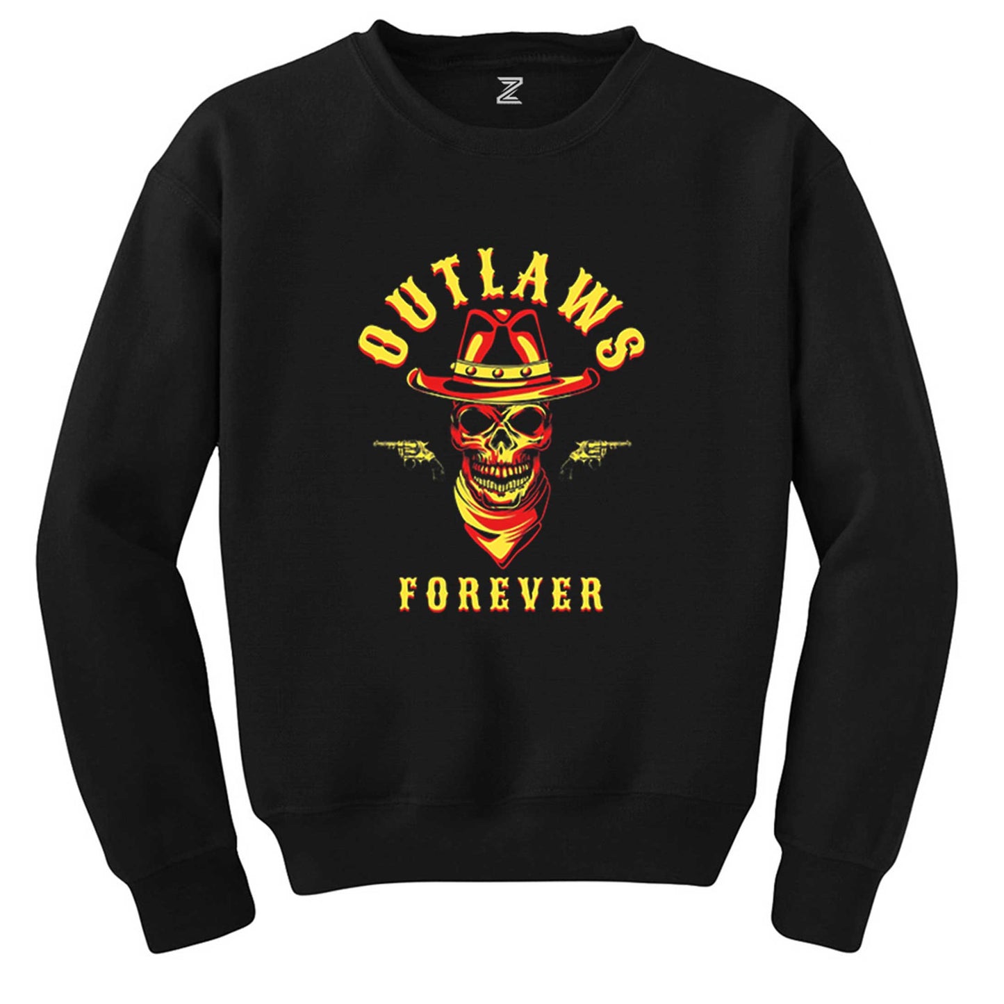 Red Dead Redemption 2 Outlaws Forever Skull Siyah Sweatshirt