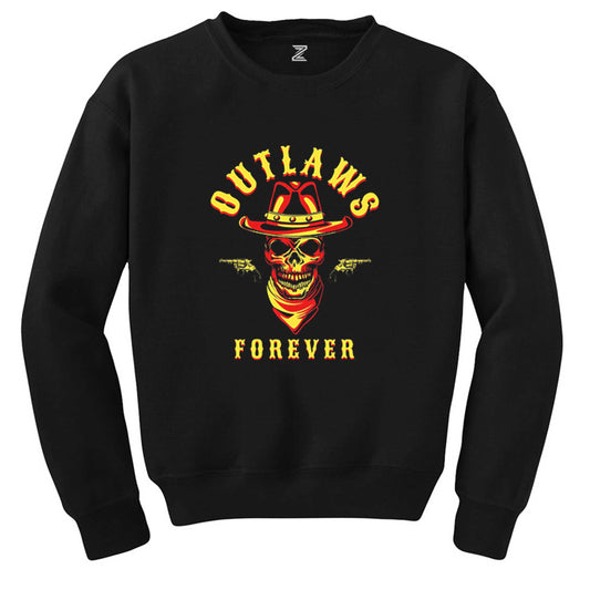 Red Dead Redemption 2 Outlaws Forever Skull Siyah Sweatshirt