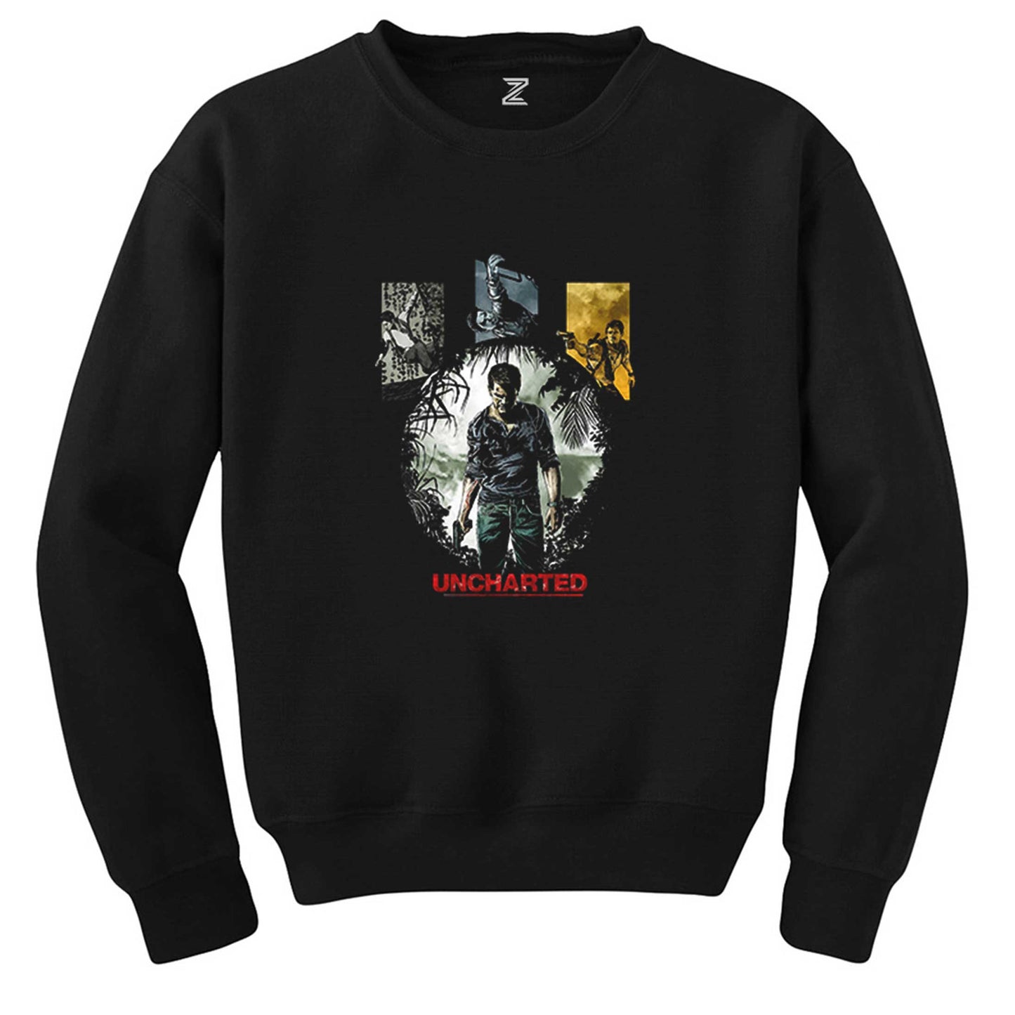 Uncharted 4 Character Siyah Sweatshirt