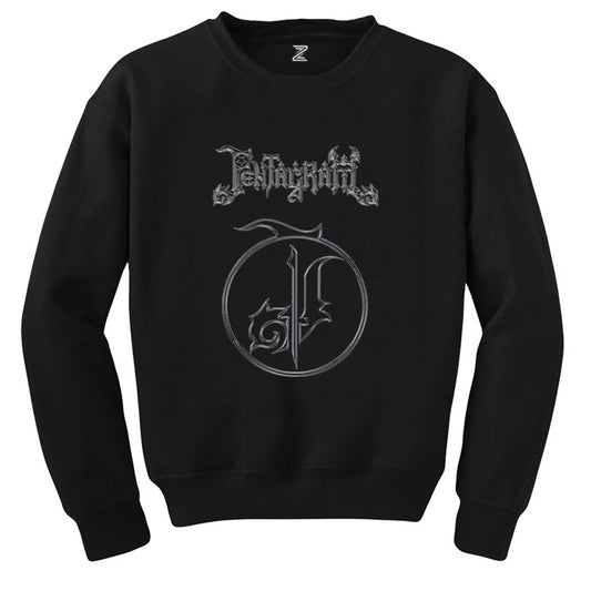 Pentagram Yazı Bir Logo Siyah Sweatshirt