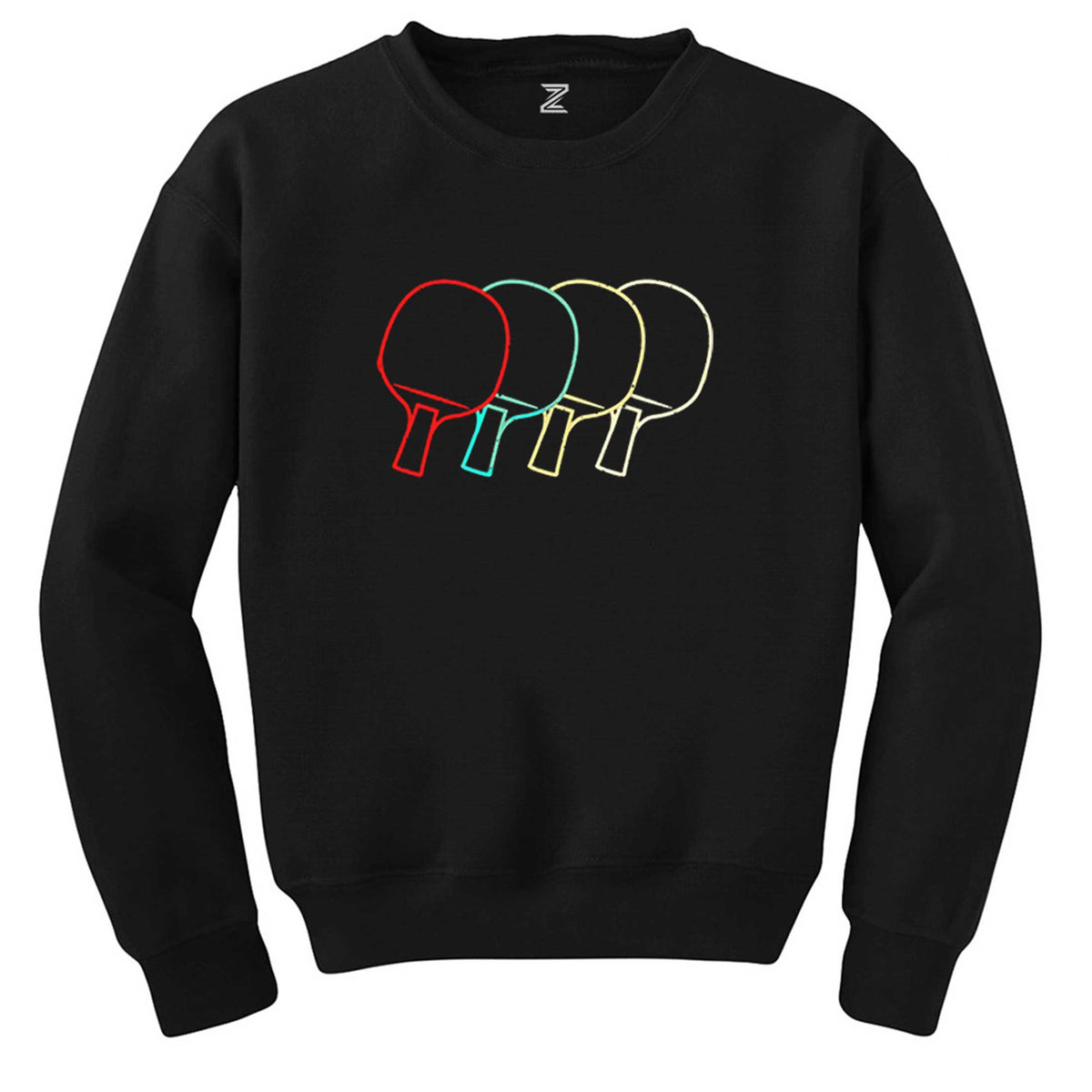 Ping Pong Table Tennis Rackets Siyah Sweatshirt