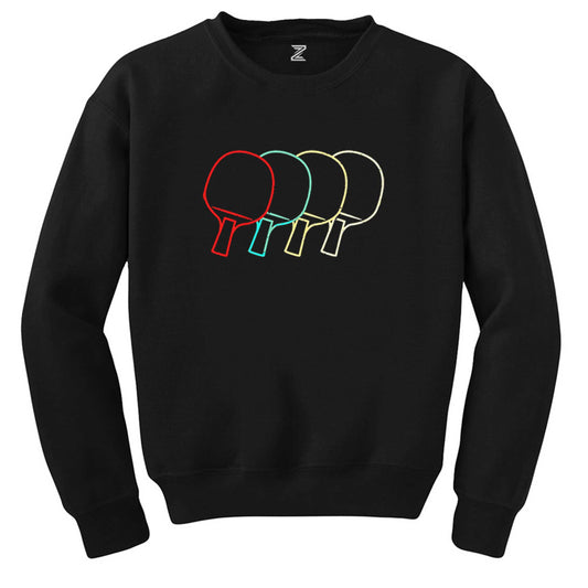 Ping Pong Table Tennis Rackets Siyah Sweatshirt