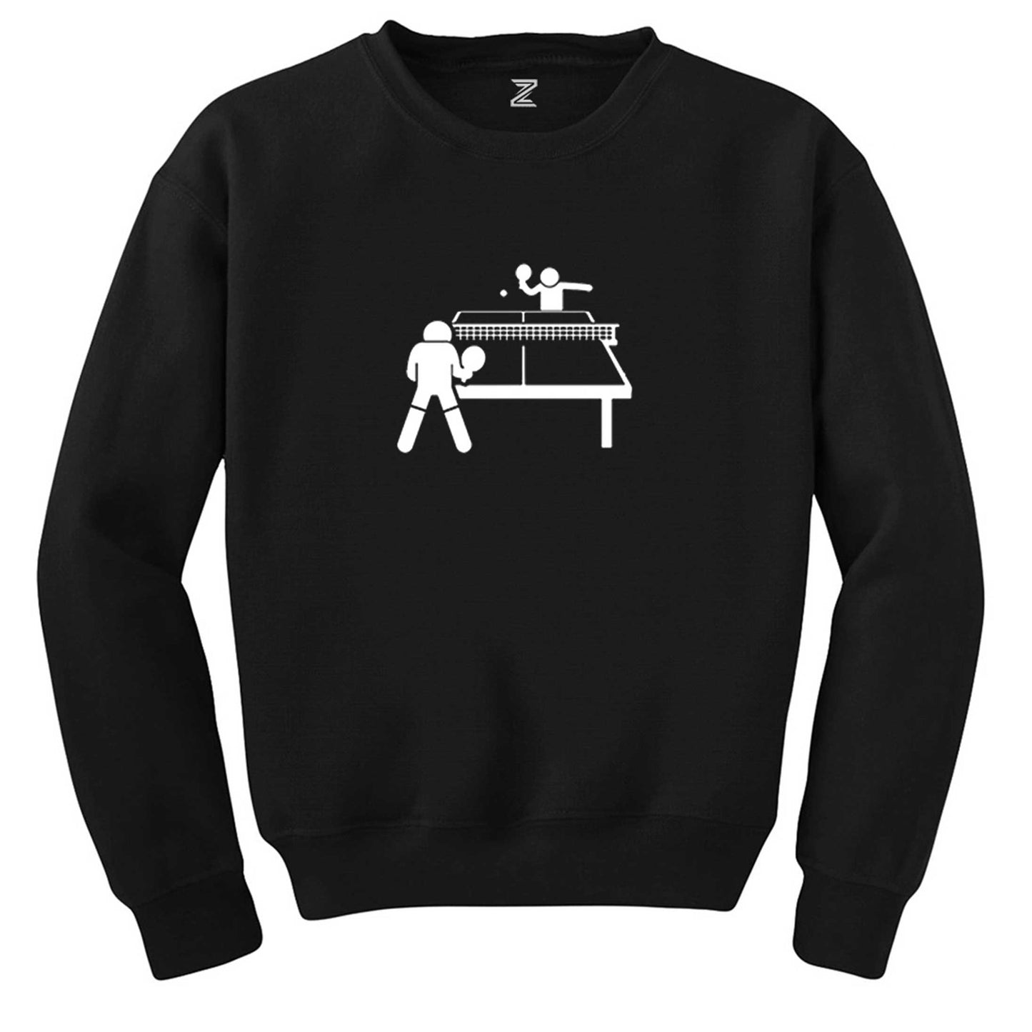 Ping Pong Table Tennis Round Siyah Sweatshirt