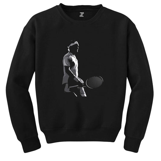 Roger Federer Siluet Siyah Sweatshirt