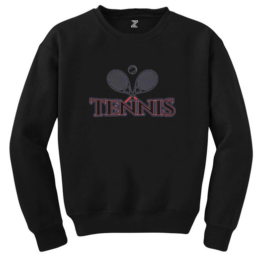 Tennis Retro Racket Siyah Sweatshirt