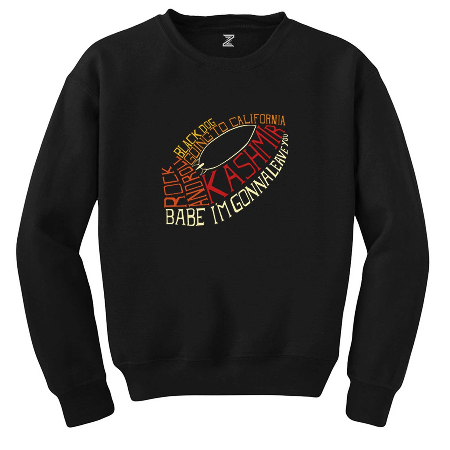 Led Zeppelin Songs Classic Siyah Sweatshirt