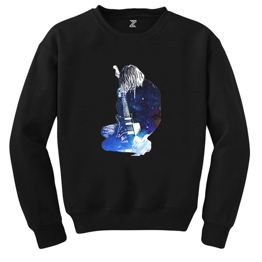 Nirvana Kurt Cobain Galaksi Siyah Sweatshirt