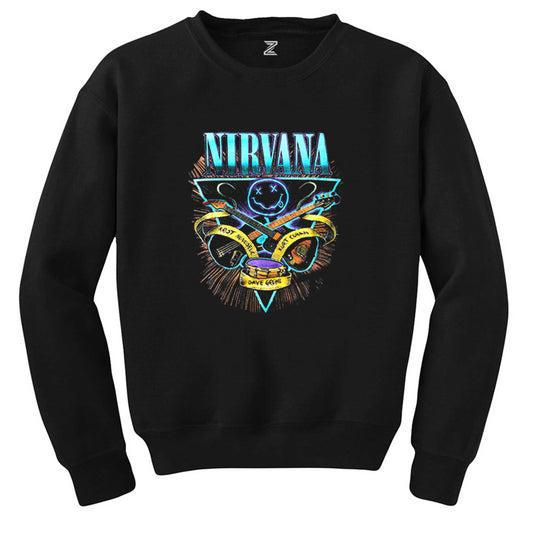 Nirvana Poster Siyah Sweatshirt