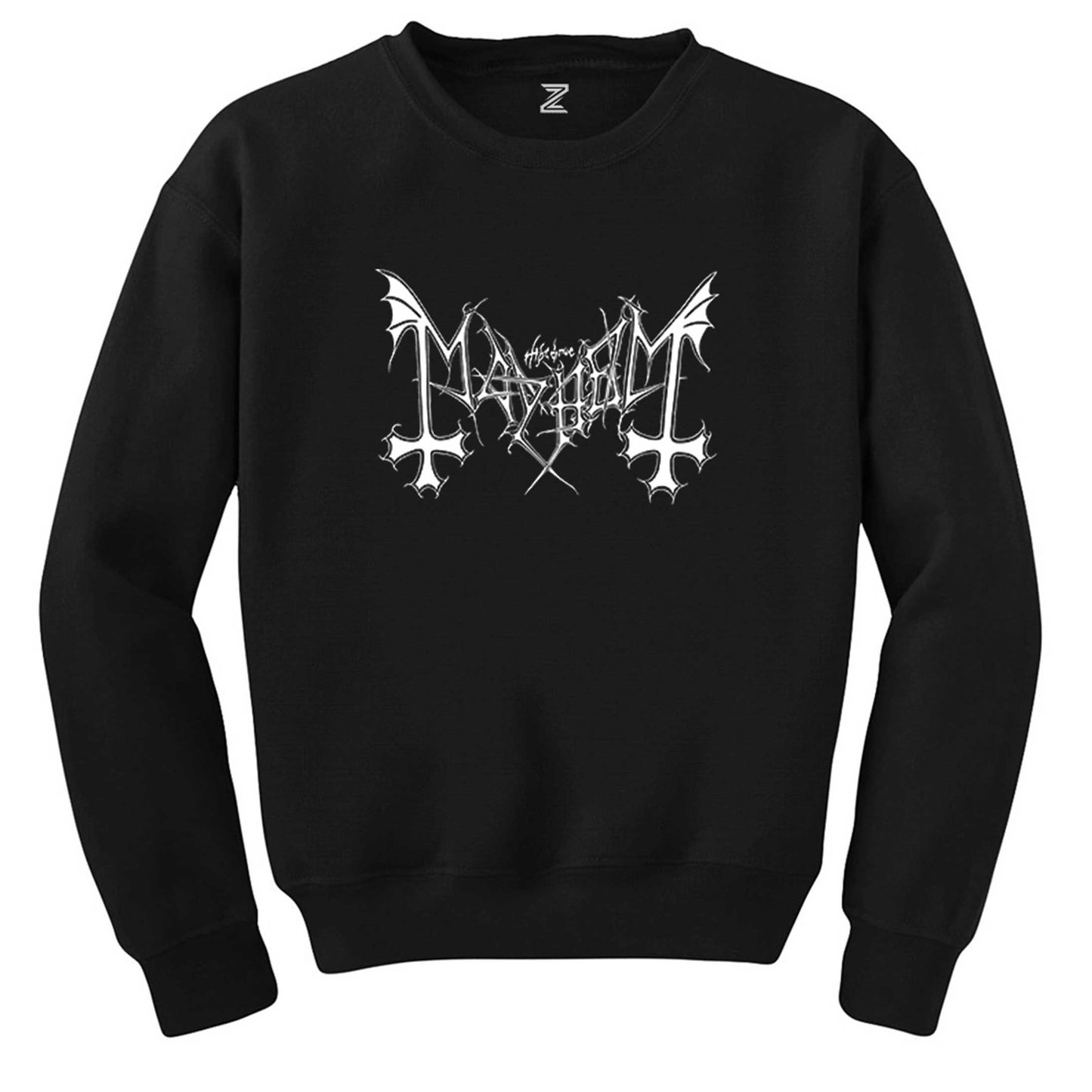 Mayhem Logo Siyah Sweatshirt