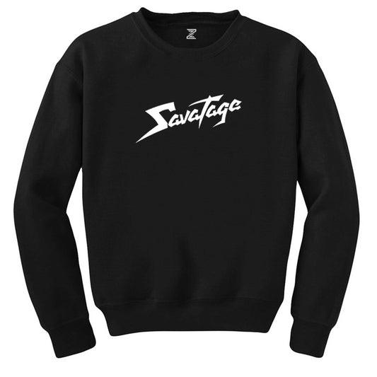 Savatage Logo Yazı Siyah Sweatshirt