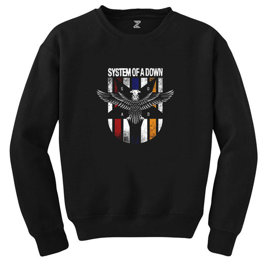 System of a Down Eagle Colors Siyah Sweatshirt