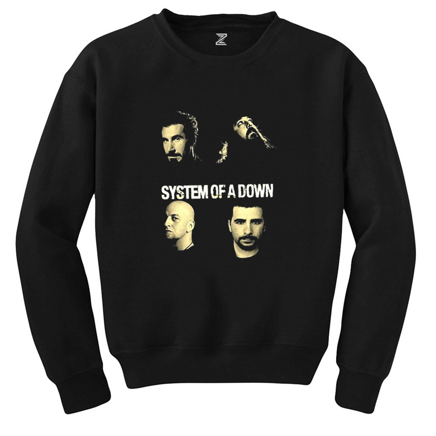 System of a Down Grup Face Siyah Sweatshirt
