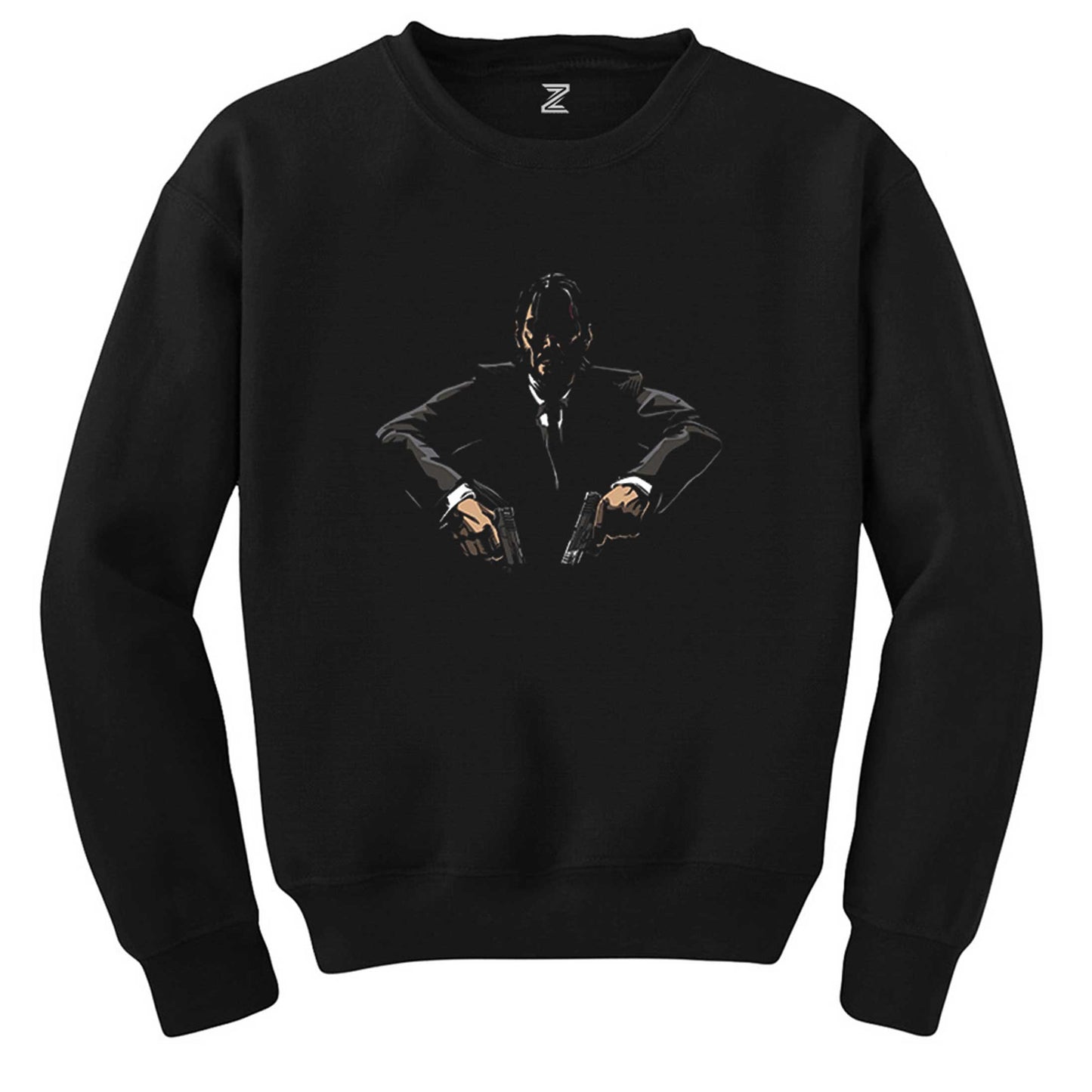 John Wick Minimal Siyah Sweatshirt