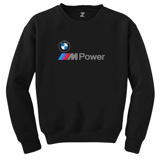 İndirimli BMW Logo M Power Yazı Siyah Sweatshirt