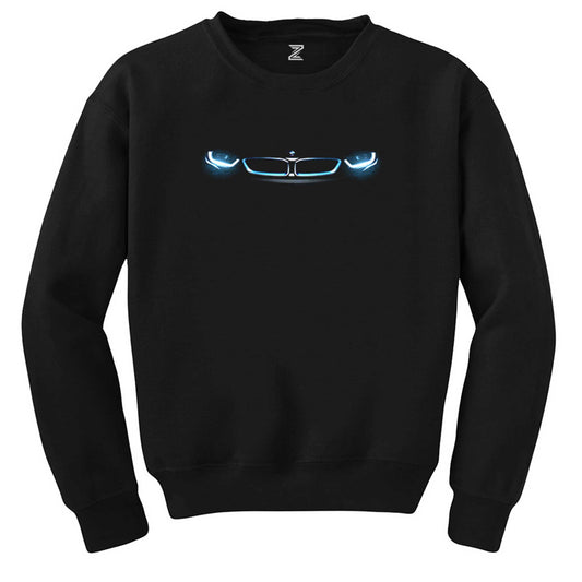 BMW i8 Headlights Siyah Sweatshirt