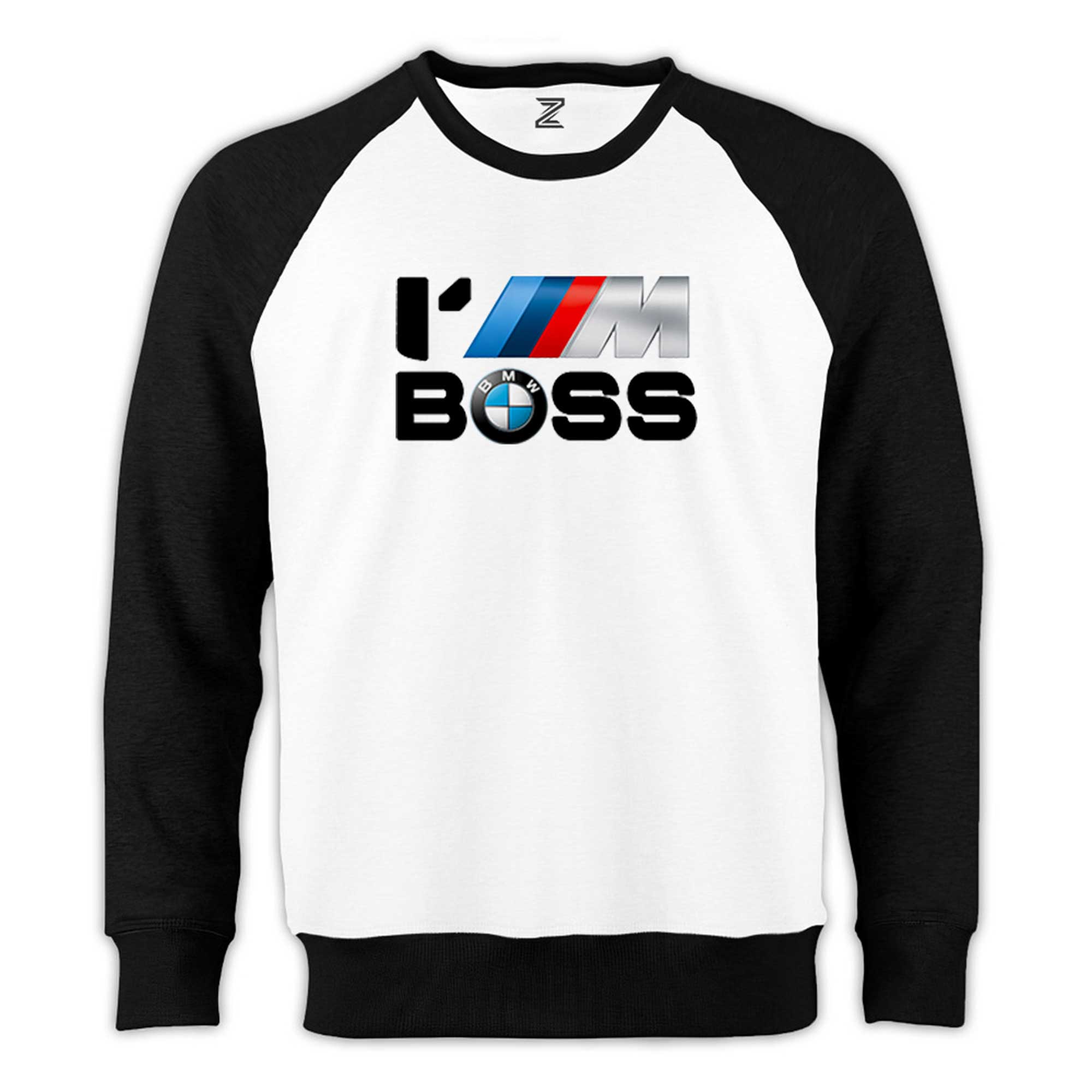 BMW IM BOSS  Reglan Kol Beyaz Sweatshirt