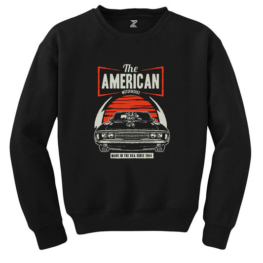 Amerikan Muscle Car Siyah Sweatshirt