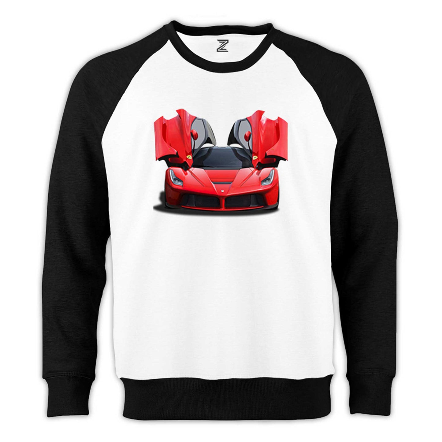 Ferrari 458 Reglan Kol Beyaz Sweatshirt