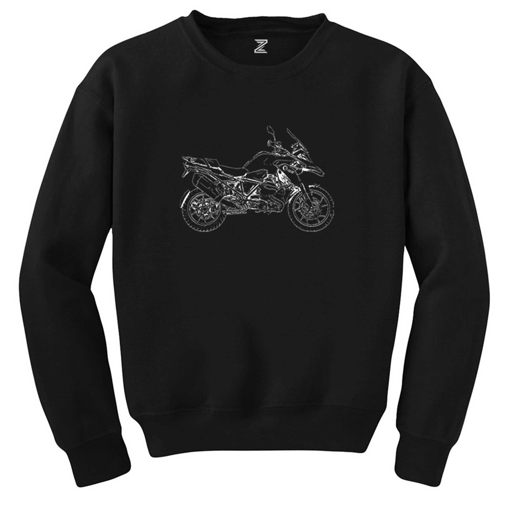 BMW GS 1200 Portre Siyah Sweatshirt