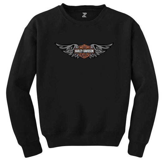 Harley Davidson Wings Siyah Sweatshirt