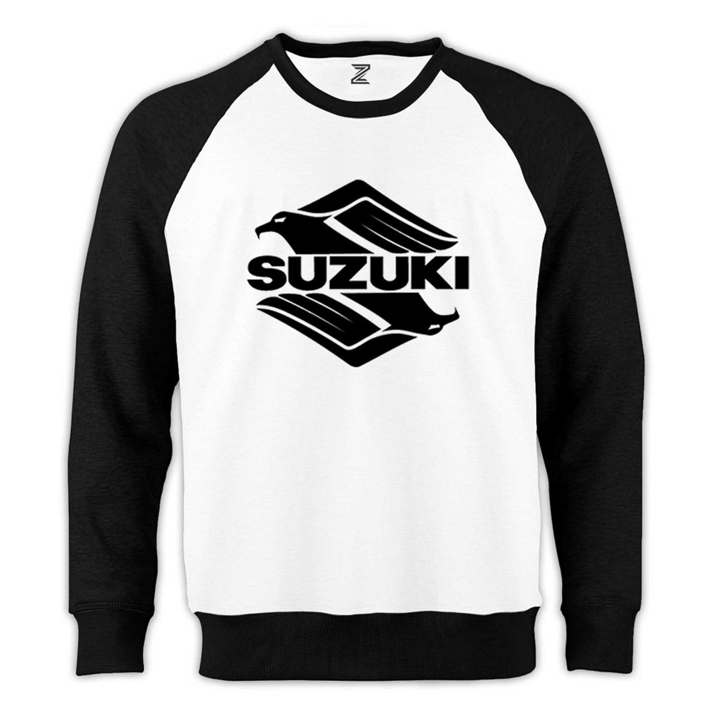 Suzuki Intruder Reglan Kol Beyaz Sweatshirt