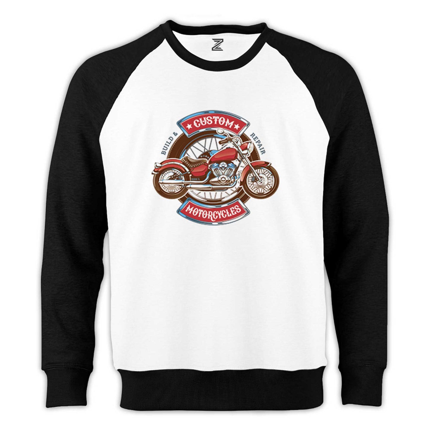 Custom motorcycle Reglan Kol Beyaz Sweatshirt