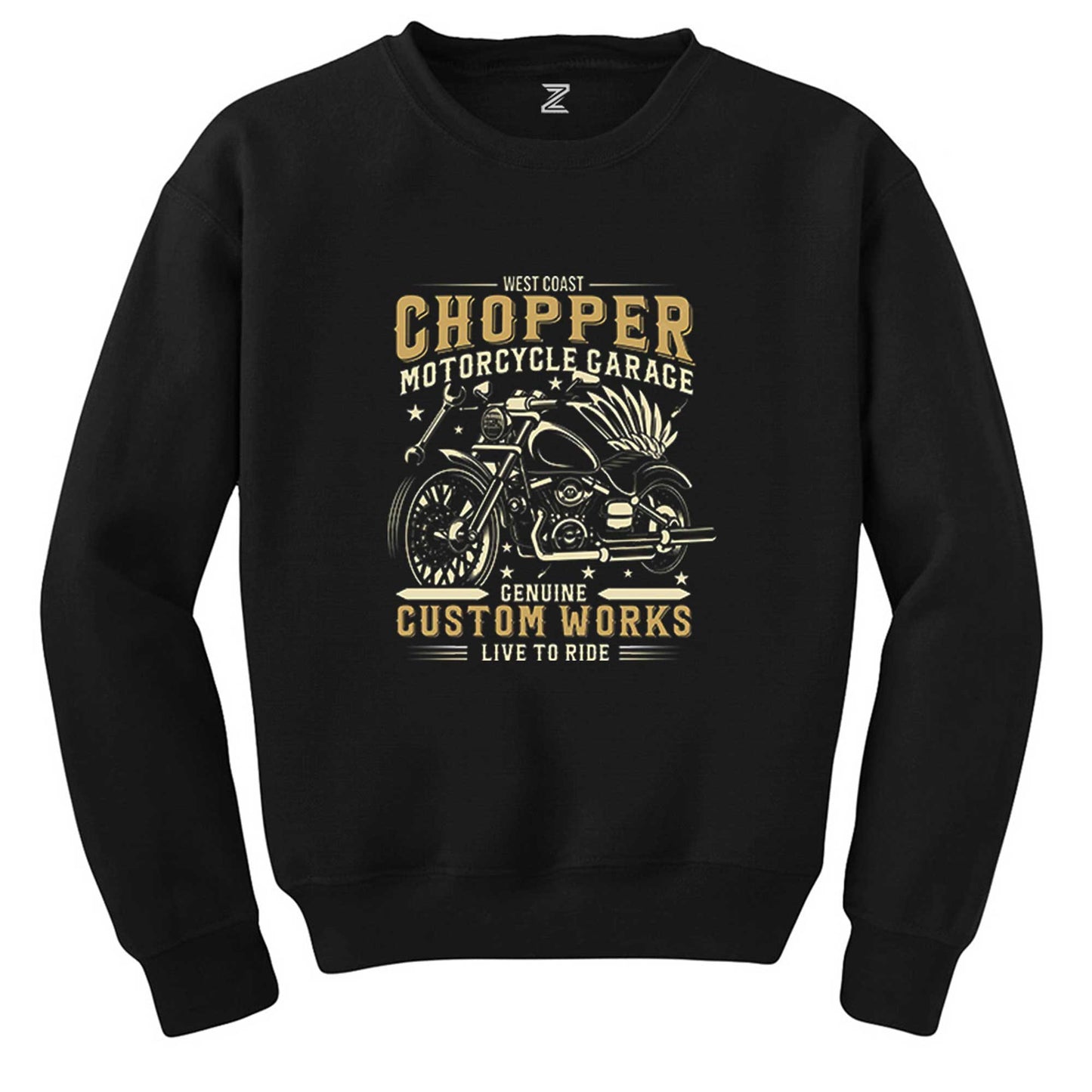 West Coast Chopper Motorcycle Siyah Sweatshirt