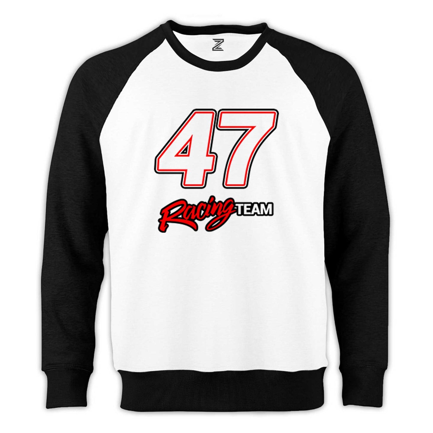 Moto 47 Racing Team Reglan Kol Beyaz Sweatshirt