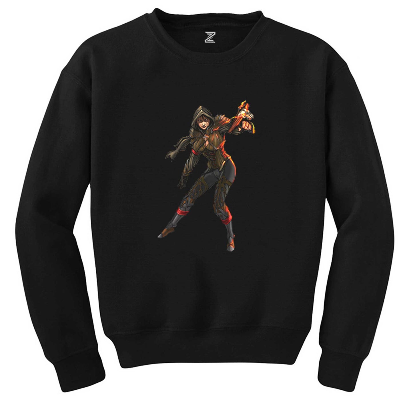 Diablo 3 Female Demon Hunter Siyah Sweatshirt