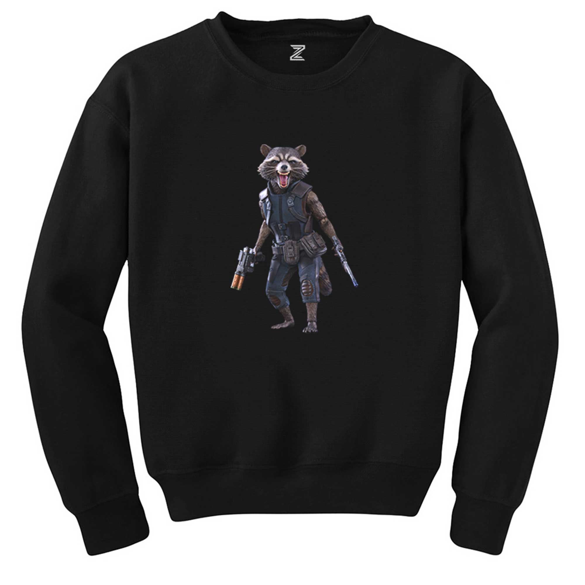 Galaksinin Koruyucuları Roket Rakun Siyah Sweatshirt