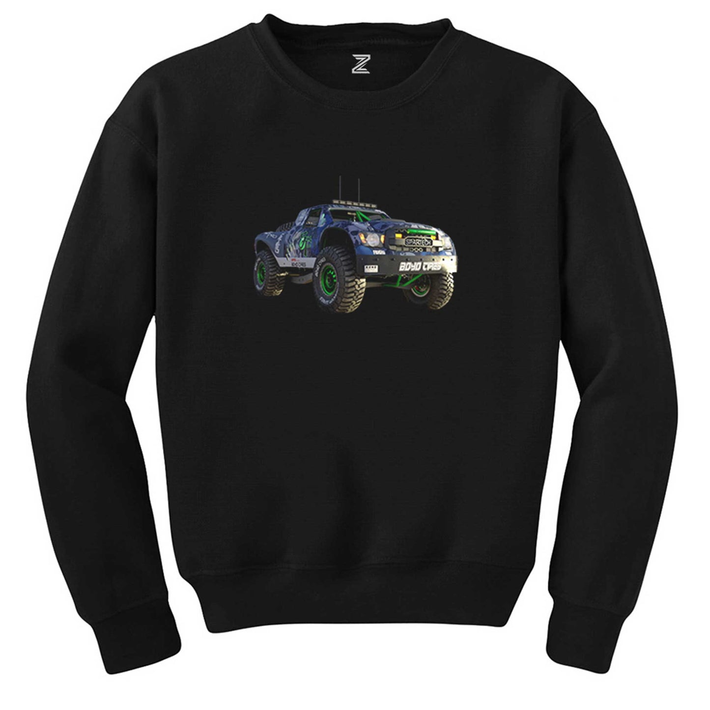 Off Road Yarış Arabası Siyah Sweatshirt