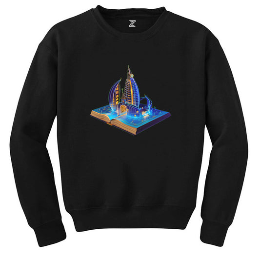Burj Al Arab Dubai View Book Siyah Sweatshirt