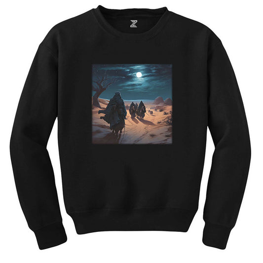 Caravan Advancing in The Moonlight Siyah Sweatshirt