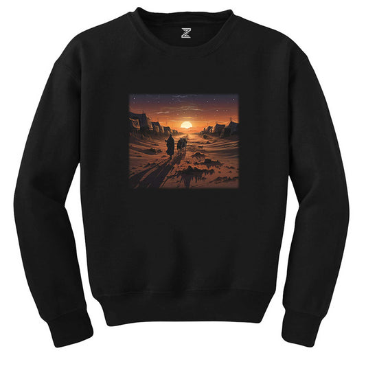 Caravan Marching into The Sunset Siyah Sweatshirt