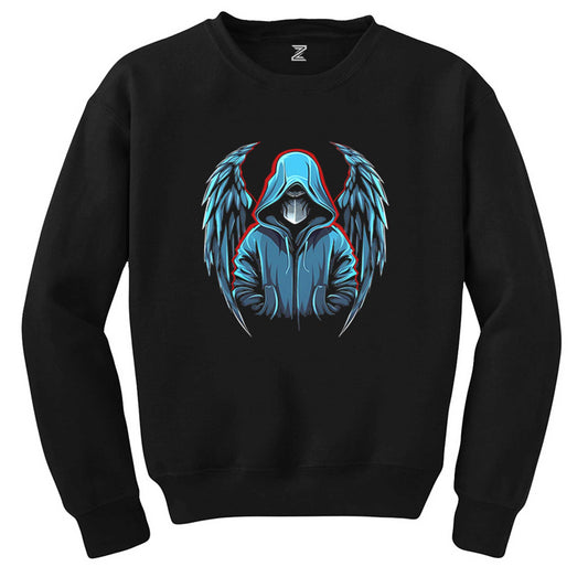 Depressed Angel Siyah Sweatshirt