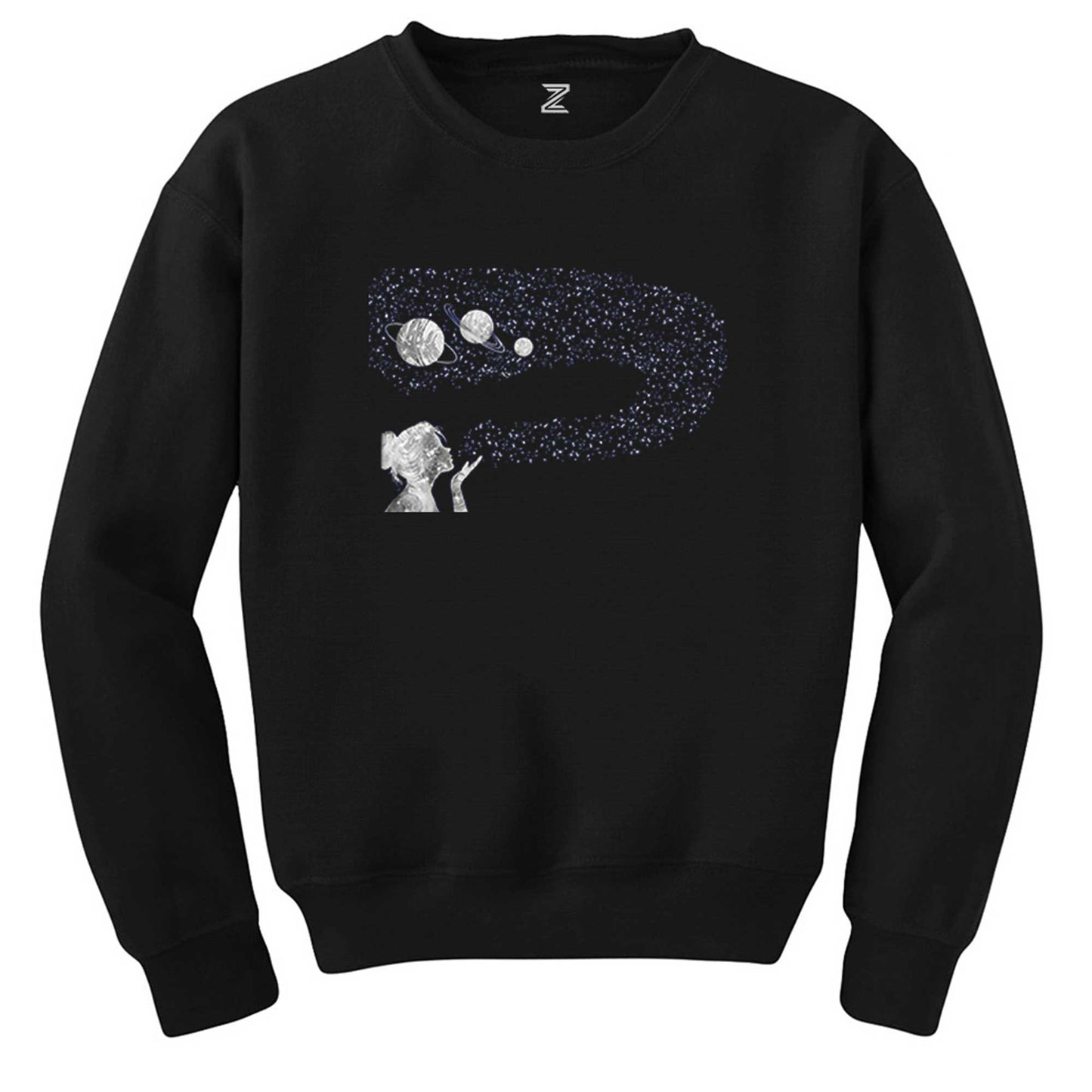 Galaksi Woman Siyah Sweatshirt