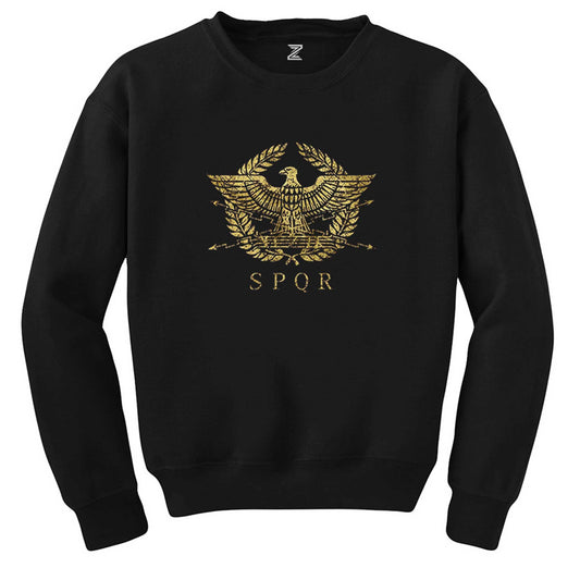 Roman Empire Emblem Siyah Sweatshirt