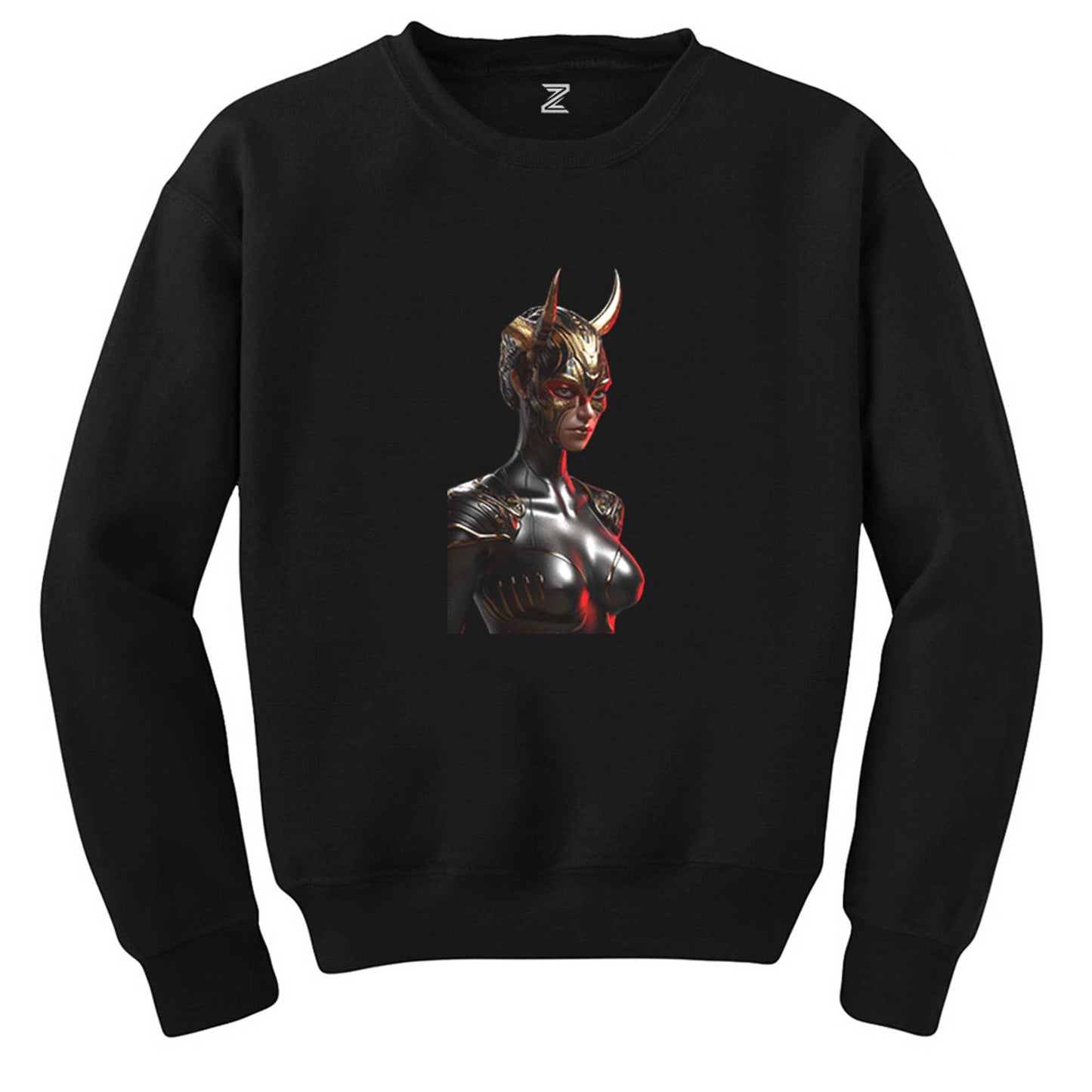 Gold Horns Woman Siyah Sweatshirt
