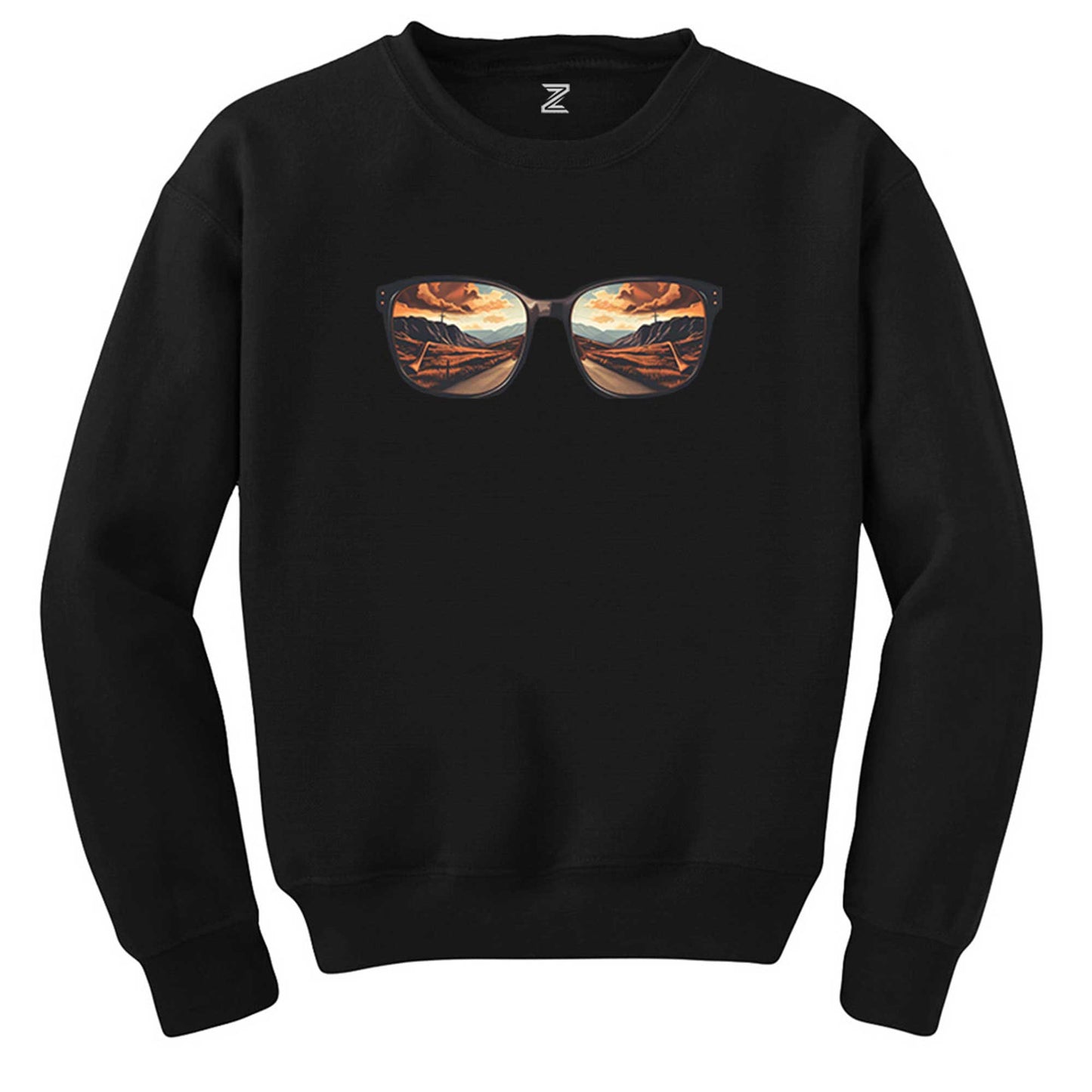 Highway Reflection Siyah Sweatshirt